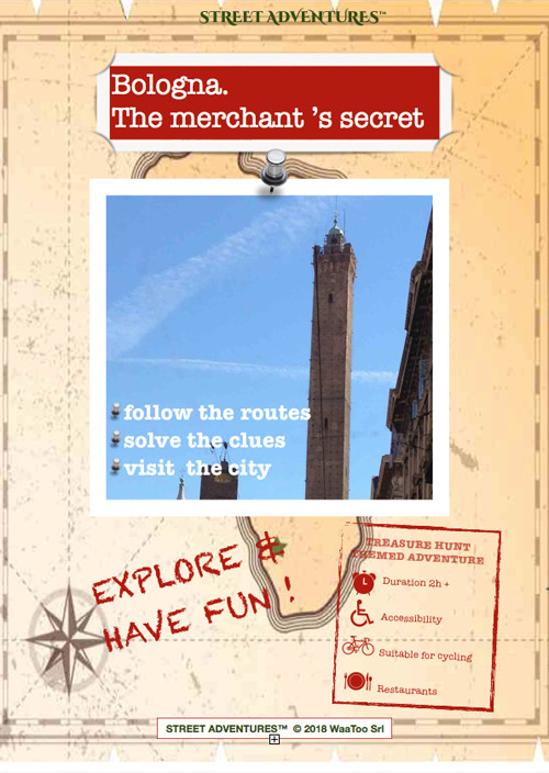 Bologna. The merchant's secret. A treasure hunt themed adventure