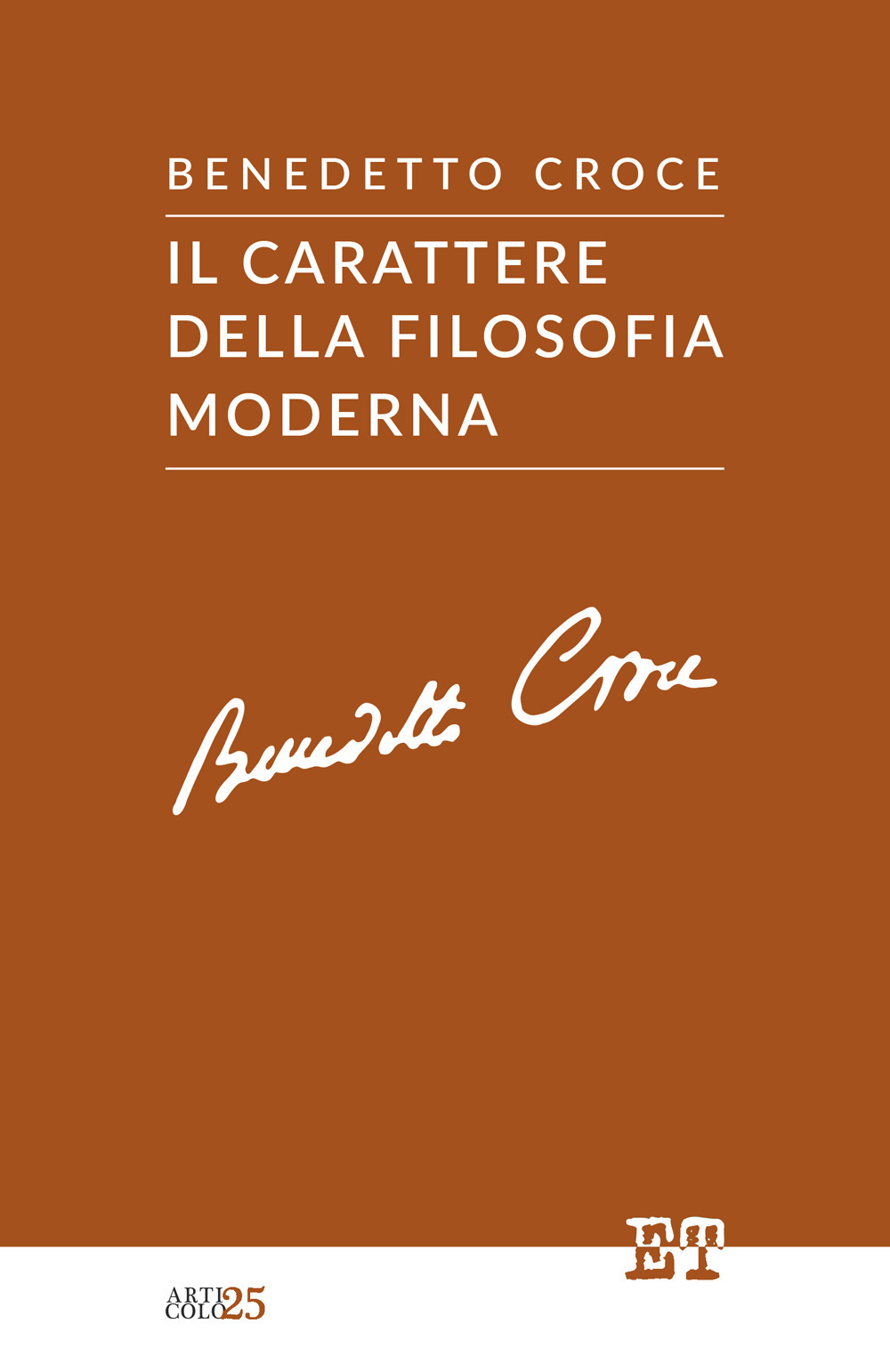 Il carattere della filosofia moderna