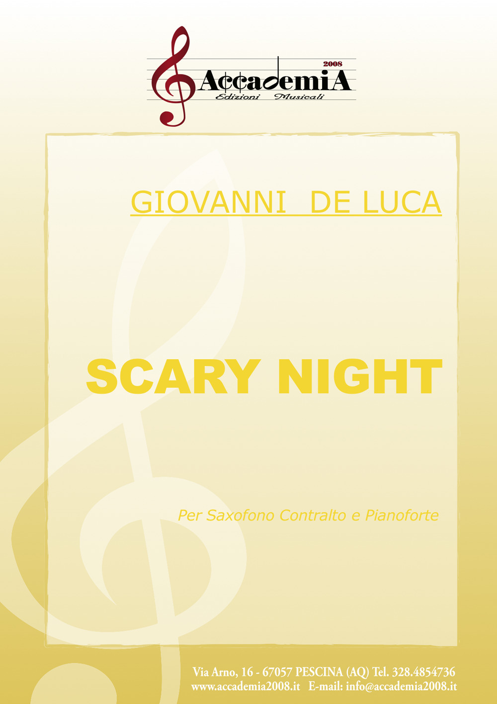 Scary night. Per sassofono contralto e pianoforte