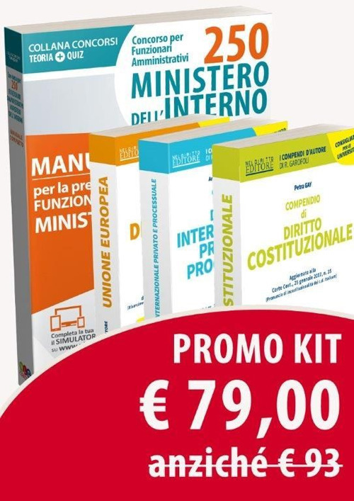 Concorso per 250 funzionari amministrativi Ministero dell’interno. Kit completo