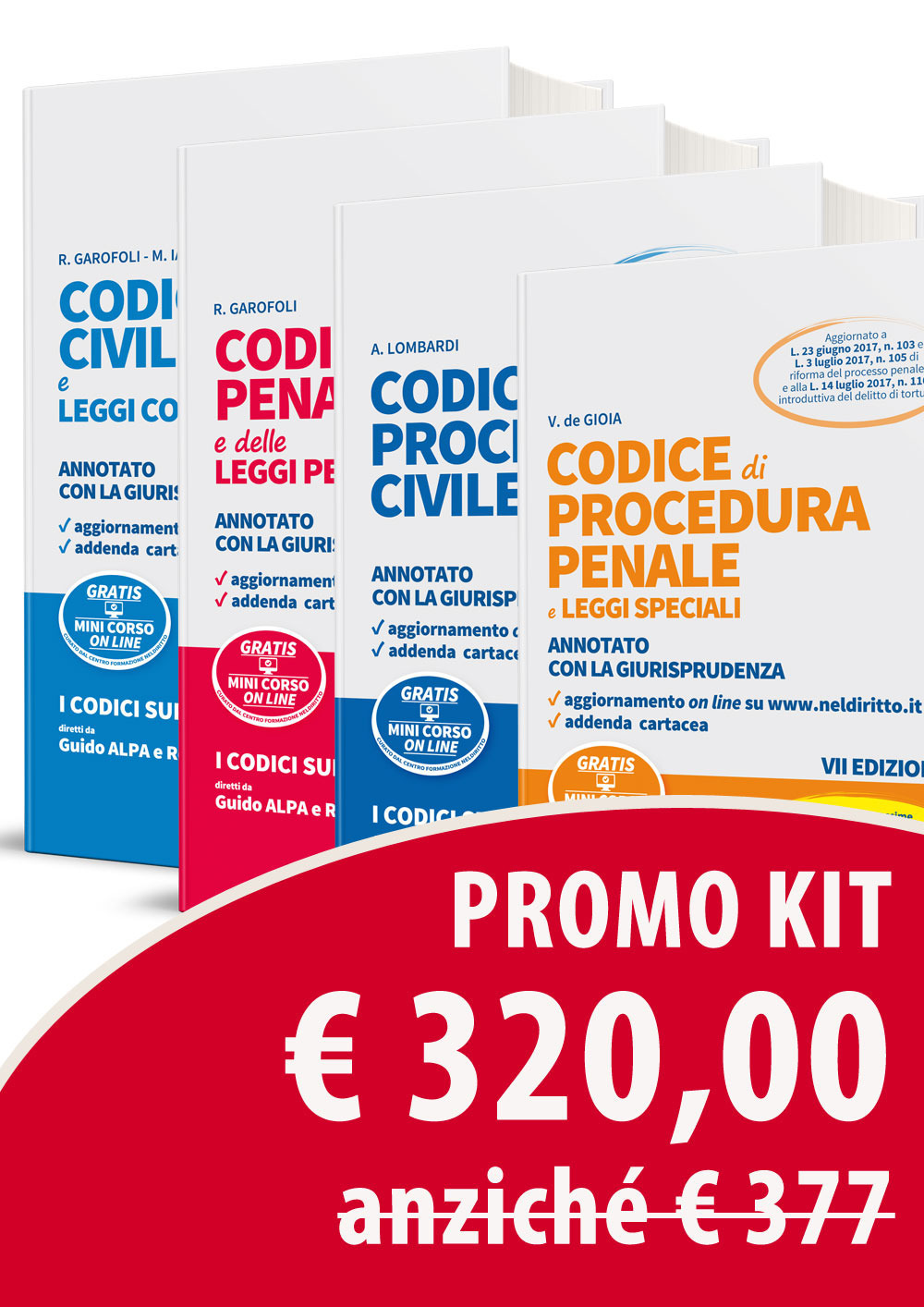 Codice civile e leggi complementari. Annotato con la giurisprudenza-Codice penale e delle leggi penali speciali. Annotato con la giurisprudenza-Codice di procedura civile. Annotato con la giurisprudenza-Codice di procedura penale e leggi speciali. Annotato con la giurisprudenza