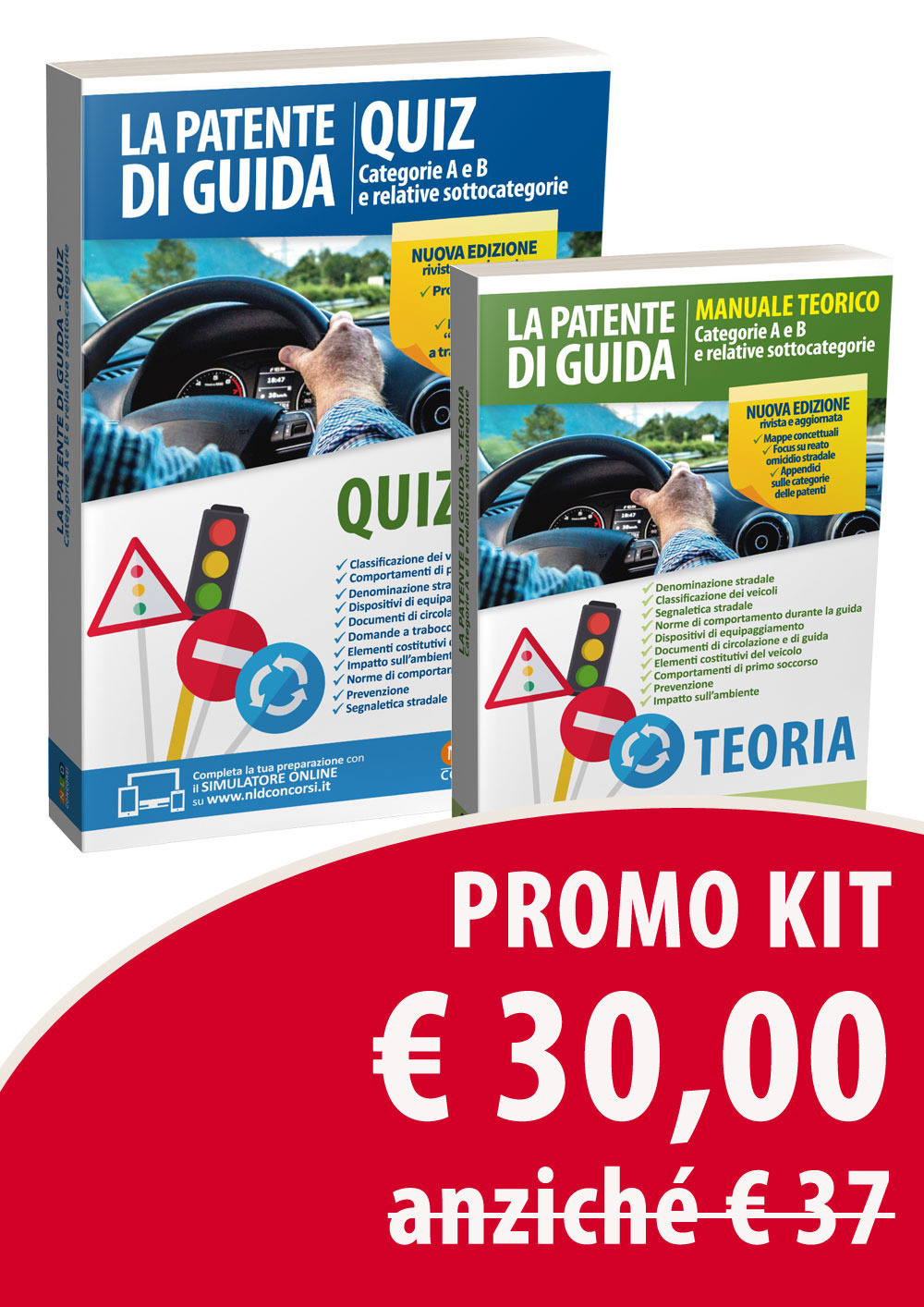 Kit patente di guida. La patente di guida. Manuale teorico. Categorie A e B e relative sottocategorie-La patente di guida. Quiz. Categorie A e B e relative sottocategorie