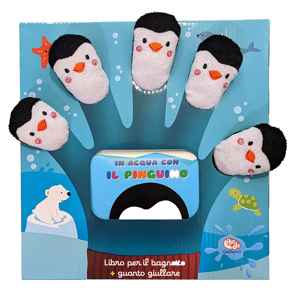 In acqua con il pinguino. Libro guanto