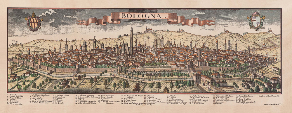 Veduta di Bologna in canvas