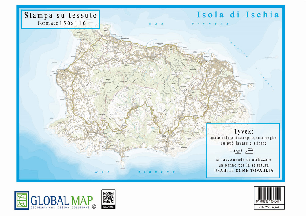 Isola di Ischia (stampa su tessuto, cm. 150 x 110)