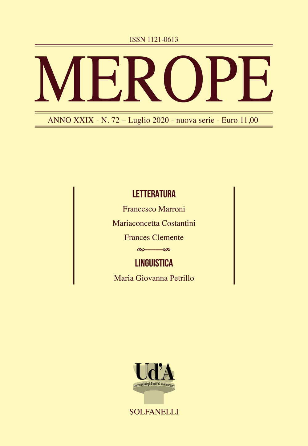 Merope. Vol. 72: Letteratura-linguistica