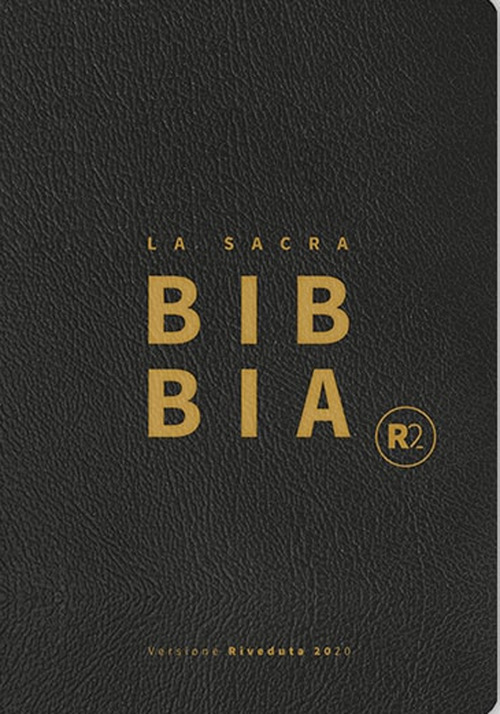 Bibbia R2. Versione riveduta 2020. Ediz. tascabile, copertina pelle nera, taglio oro, titoli oro