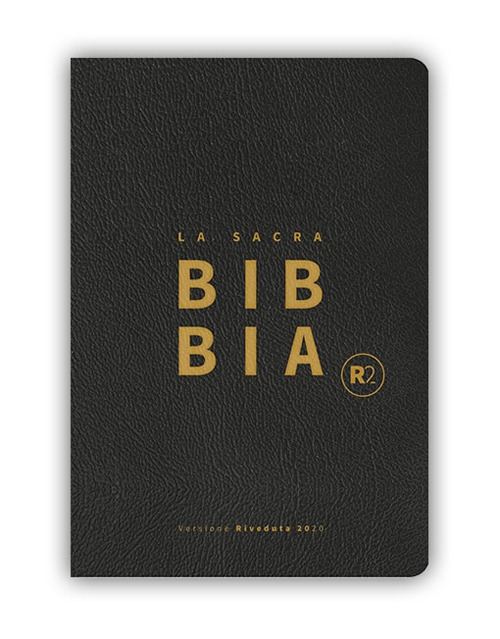 Bibbia R2. Versione riveduta 2020. Ediz. Tascabile, copertina pelle nera, taglio oro, titoli oro