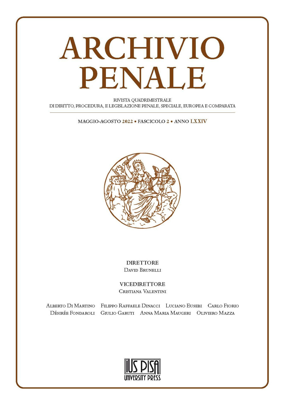 Archivio penale. Rivista quadrimestrale di diritto, procedura e legislazione penale, speciale, europea e comparata. Vol. 2