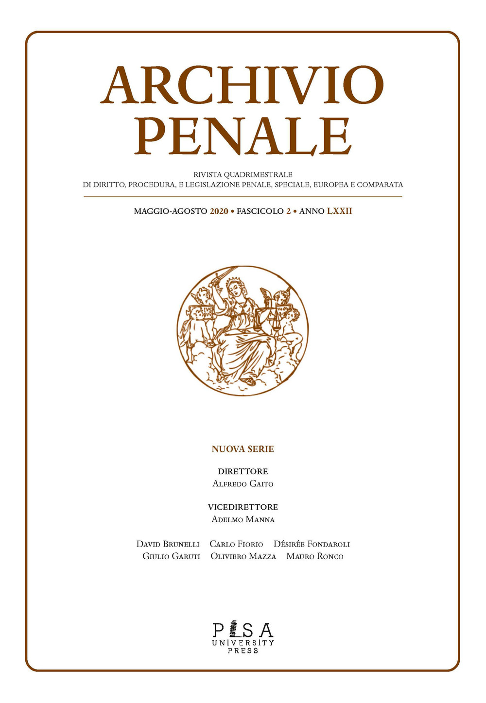 Archivio penale. Rivista quadrimestrale di diritto, procedura e legislazione penale, speciale, europea e comparata. Vol. 2