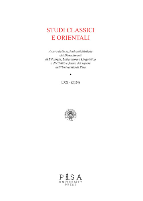 Studi classici orientali. Vol. 70