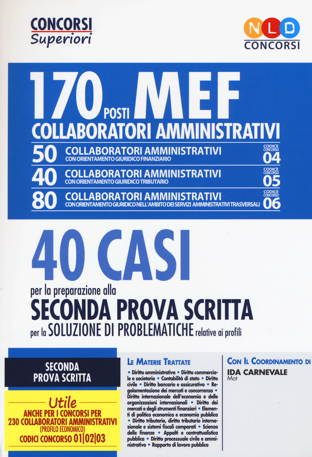 Concorso MEF. 170 collaboratori amministrativi. 40 casi per la preparazione alla seconda prova scritta per la soluzione di problematiche relative ai profili
