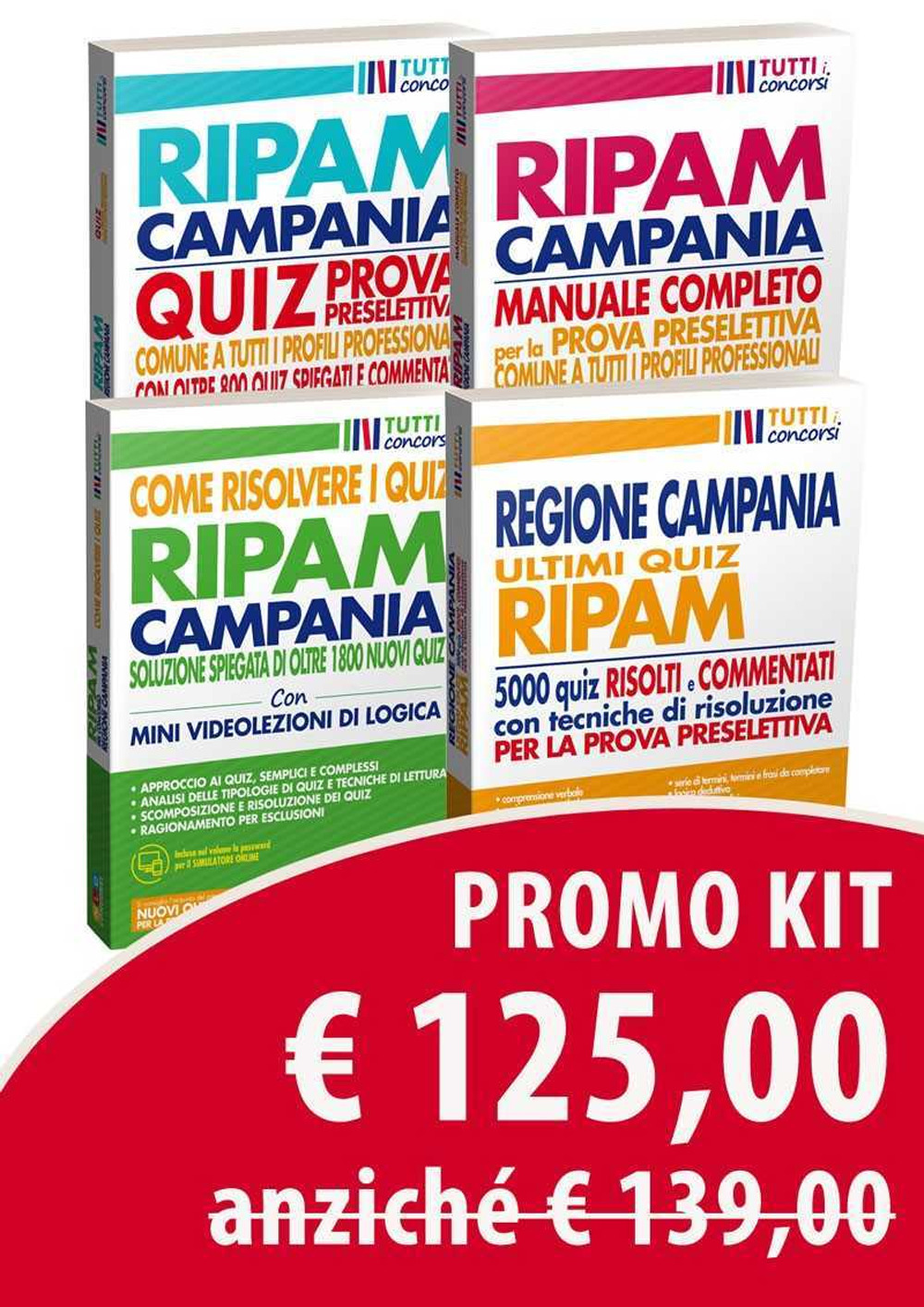 Concorso regione Campania. Manuale RIPAM completo per la prova preselettiva. Materie comuni a tutti i profili professionali-Quiz RIPAM prova preselettiva. Circa 2000 quiz anche spiegati-Ultimi quiz RIPAM. 5000 quiz risolti e commentati per la prova preselettiva-Come risolvere i quiz RIPAM. Oltre 1800 nuovi quiz risolti e commentati