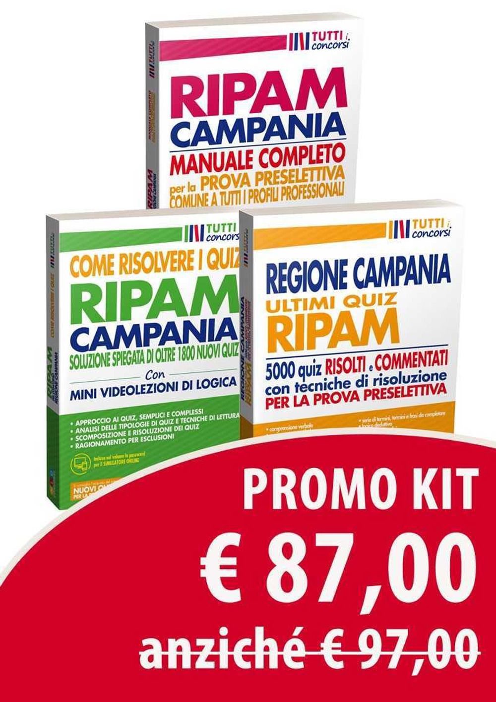 Concorso regione Campania. Manuale RIPAM completo per la prova preselettiva. Materie comuni a tutti i profili professionali-Come risolvere i quiz RIPAM. Oltre 1800 nuovi quiz risolti e commentati-Ultimi quiz RIPAM. 5000 quiz risolti e commentati per la prova preselettiva
