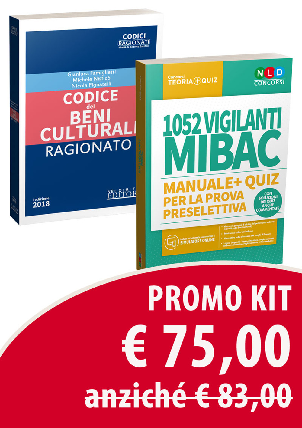 Kit: 1052 vigilanti MIBAC. Manuale e quiz per la prova preselettiva-Codice dei beni culturali ragionato