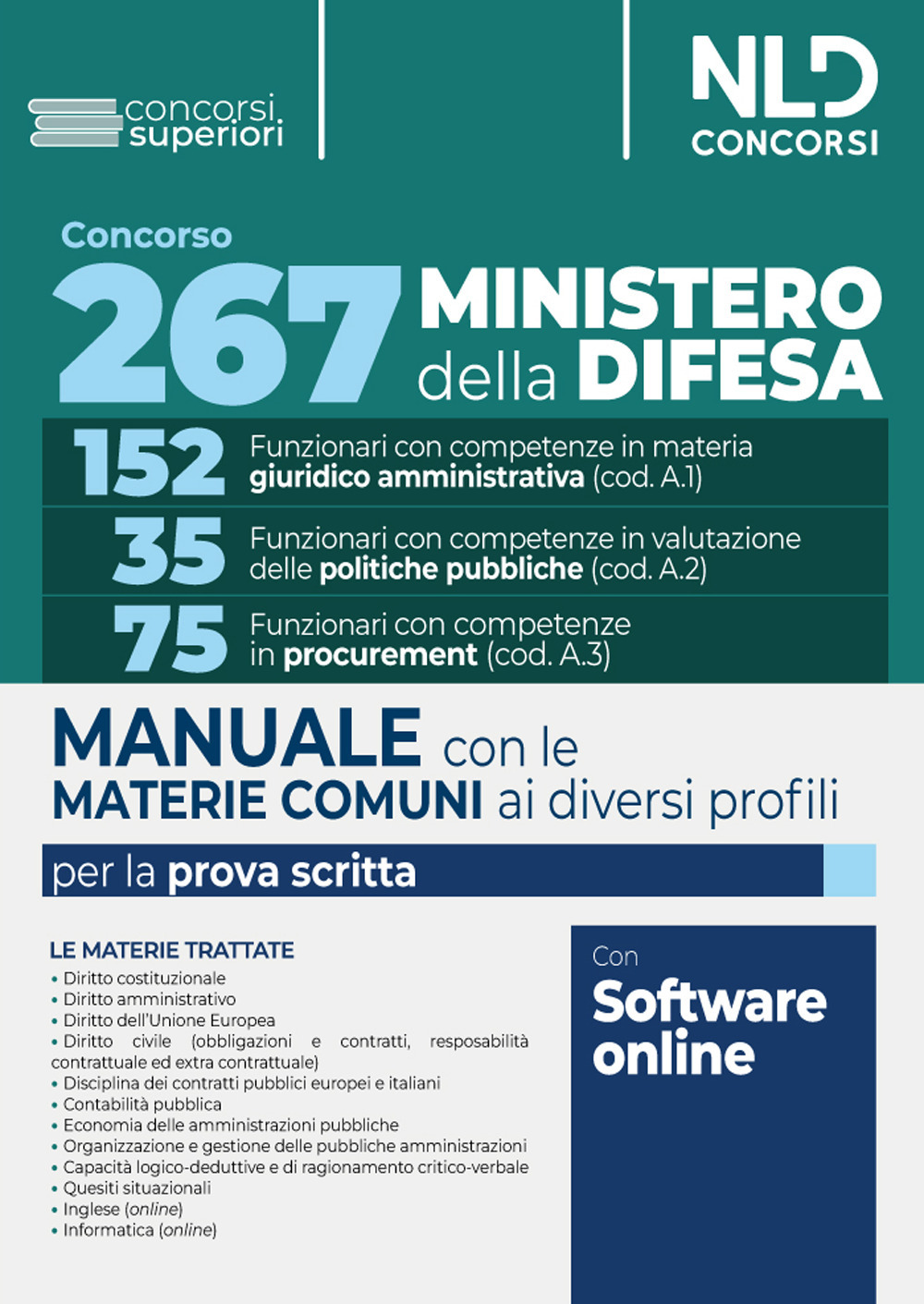 Concorso 267 posti Ministero della Difesa. Materie comuni ai diversi profili. Manuale