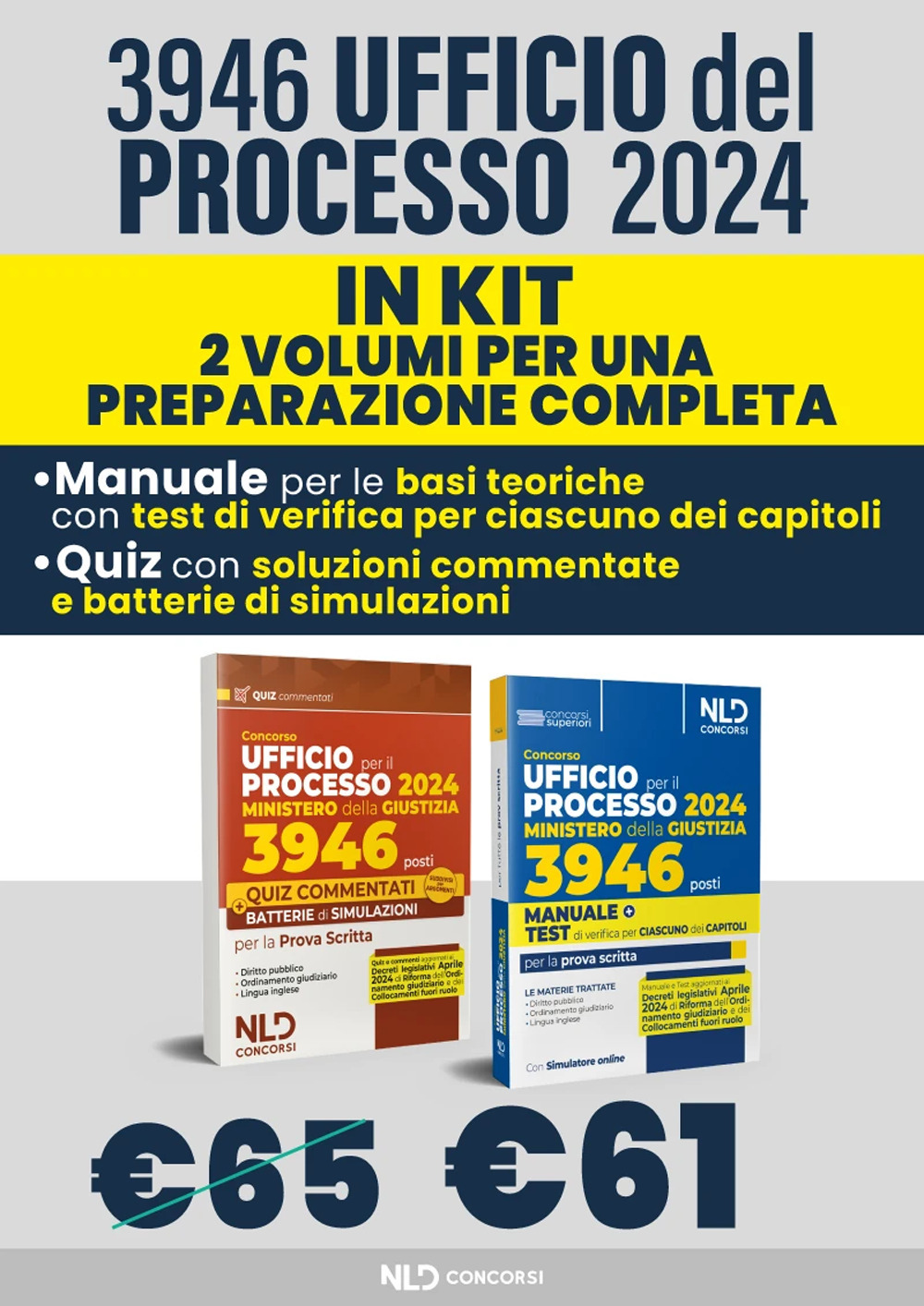 Concorso Ufficio del processo 3946 posti (UPP) Ministero della Giustizia. Kit Manuale + Quiz commentati 2024