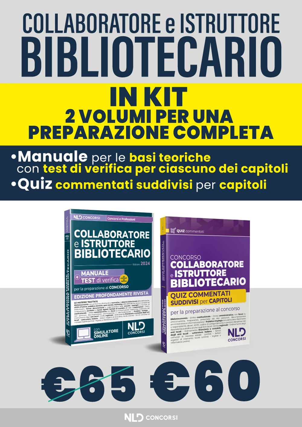 Kit Collaboratore e Istruttore bibliotecario. Manuale + Quiz commentati