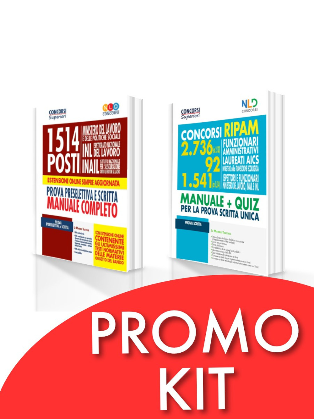 Kit completo concorsi Ripam per funzionari amministrativi 2736 Posti (Ex 2133) + 92 ministero della transizione ecologica + 1541 (Ex1514) ispettori e funzionari Ministero Del Lavoro Inail E INL + manuale Concorso 1514 Posti Ministero Del Lavoro