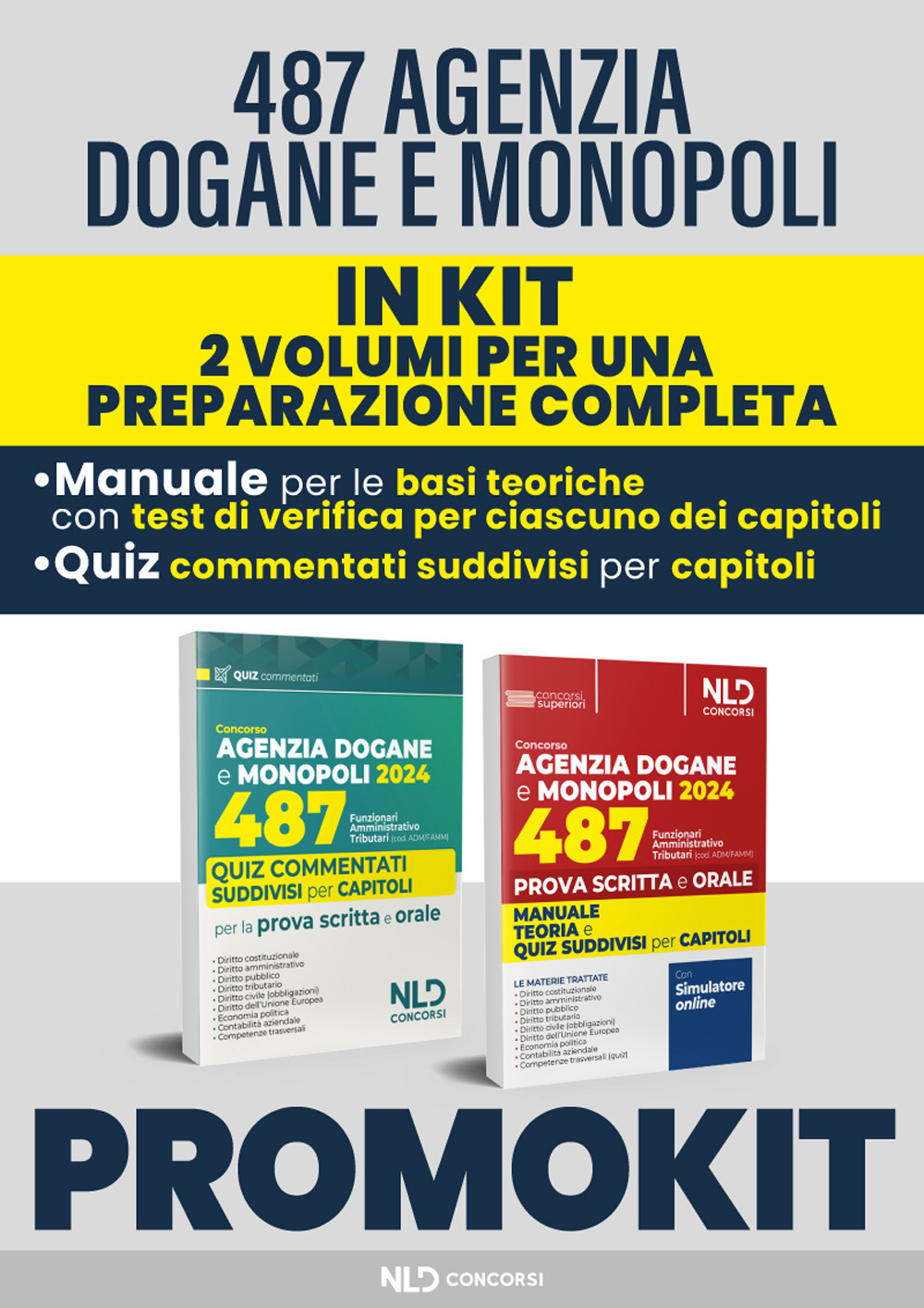 Kit Concorso 487 posti Agenzia delle Dogane. Profilo Adm/Famm. Manuale + Quiz commentati per la prova scritta 2024