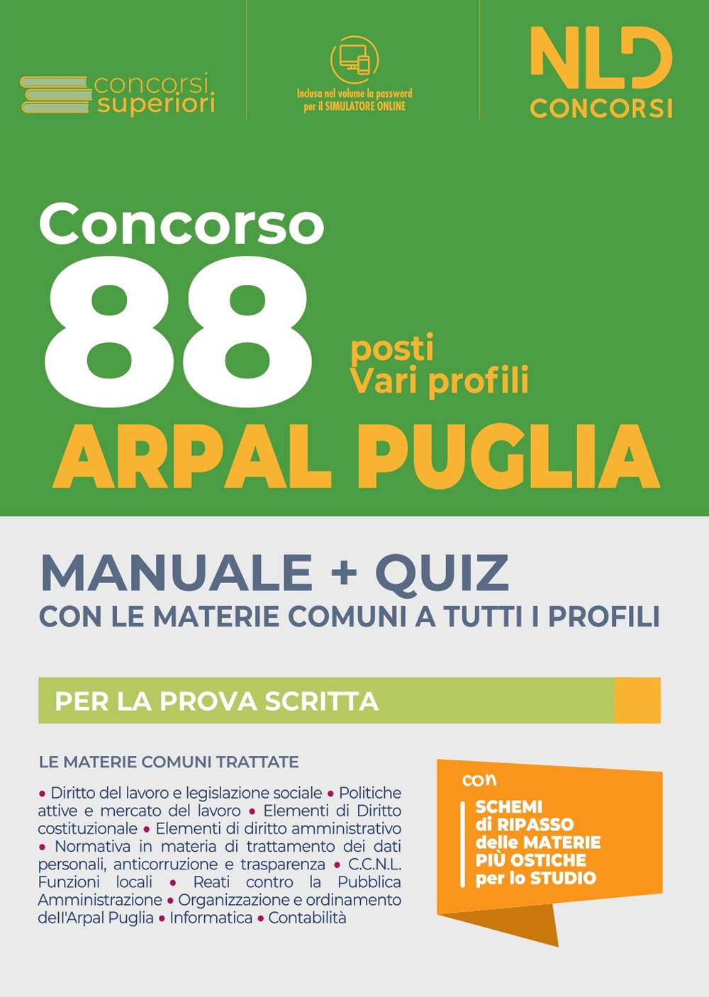 Concorso 88 ARPAL Puglia: Manuale + Quiz per 88 posti vari profili