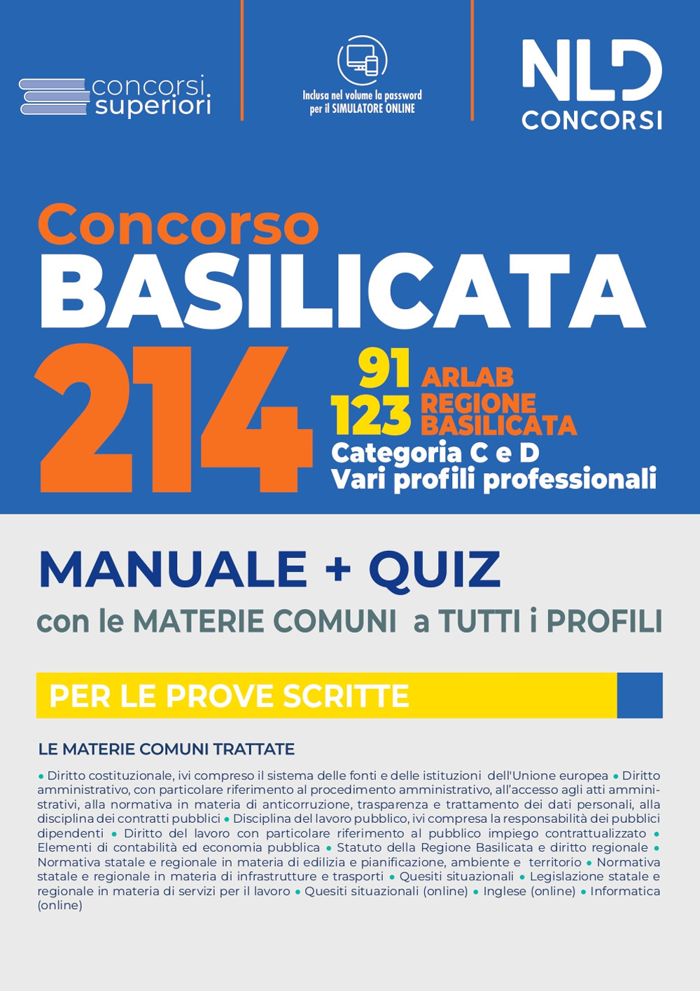 Concorso 214 regione Basilicata. 93 Arlab + 123 vari profili