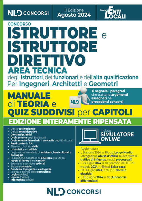 Manuale Istruttore e Istruttore Direttivo dell’area tecnica cat. C e D negli Enti Locali 2024