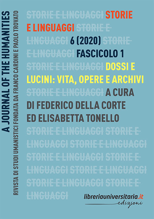 Storie e linguaggi. Rivista di studi umanistici. Vol. 1