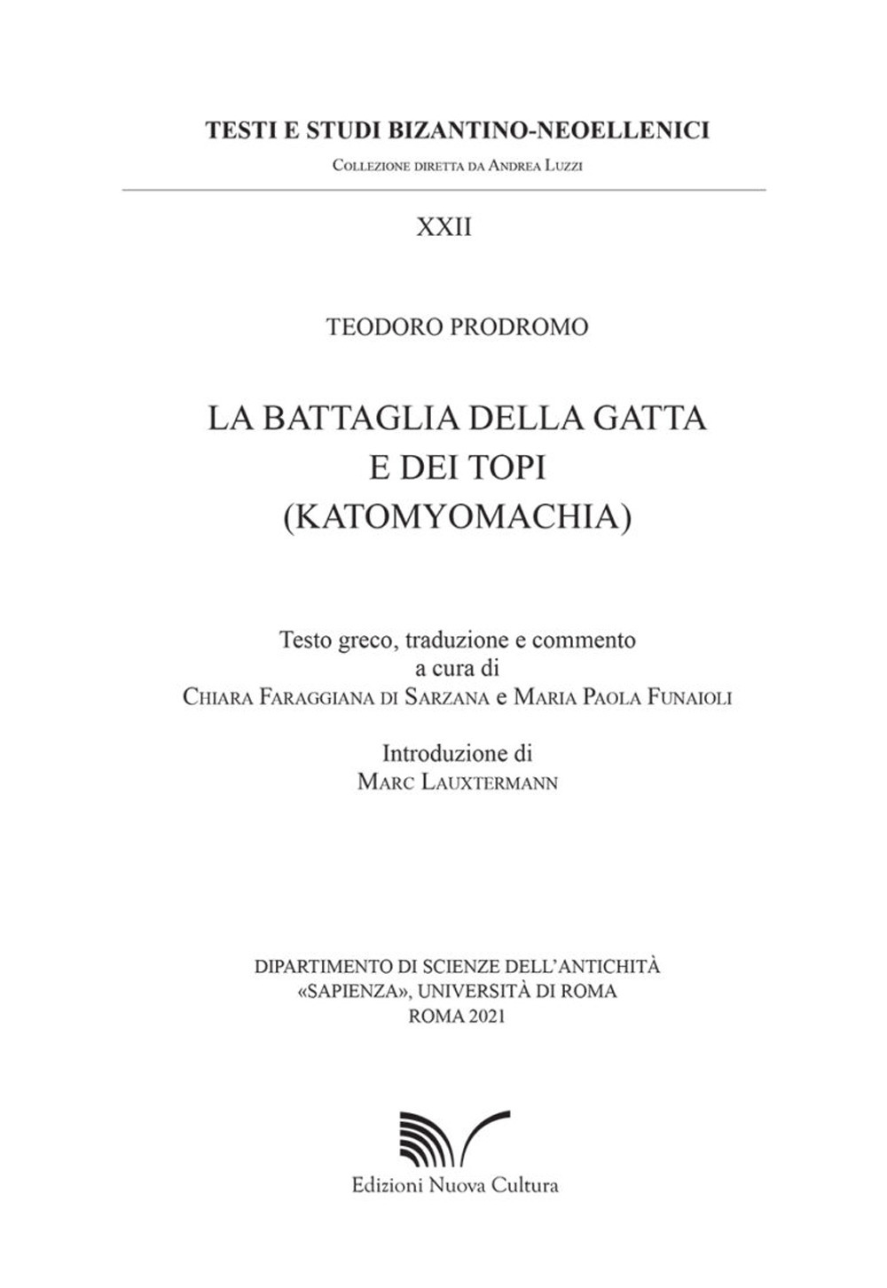 La battaglia della gatta e dei topi (Katomyomachia)