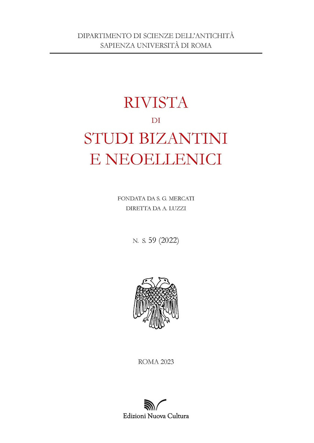 Rivista di studi bizantini e neoellenici. Vol. 59