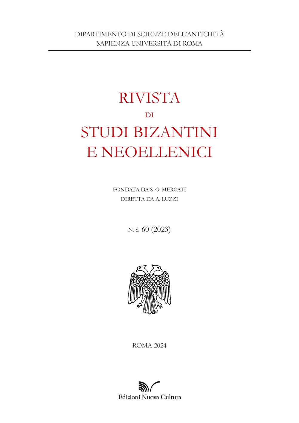 Rivista di studi bizantini e neoellenici. Vol. 60