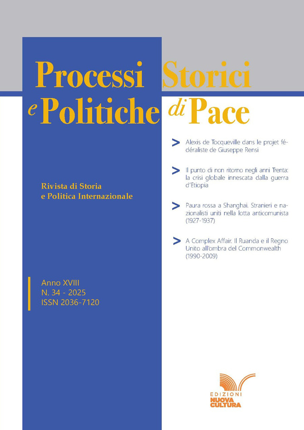 Processi storici e politiche di pace. Vol. 34