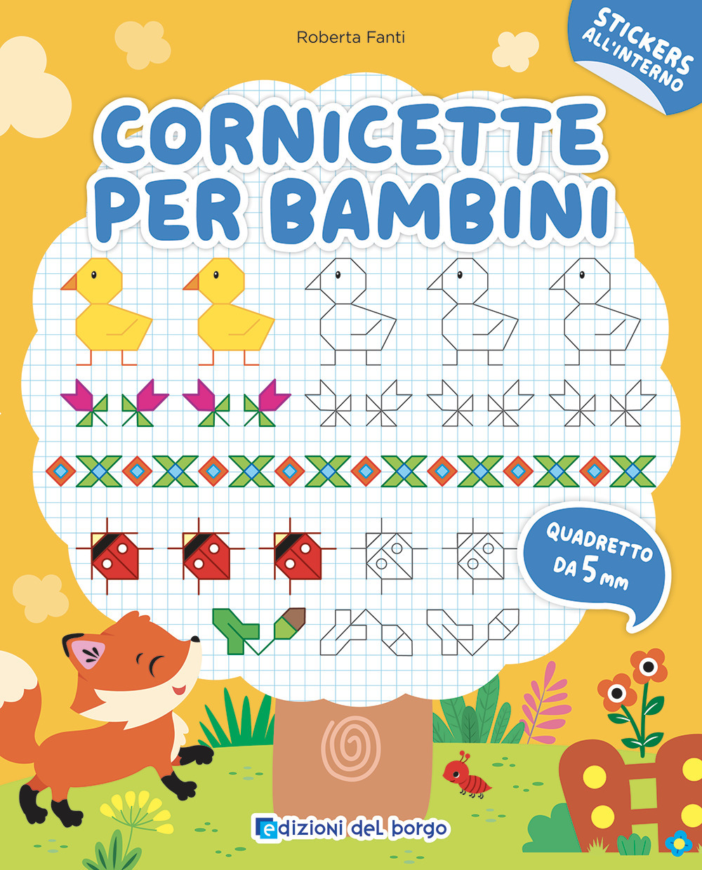 Cornicette per bambini. Quadretto da 5 mm. Con adesivi