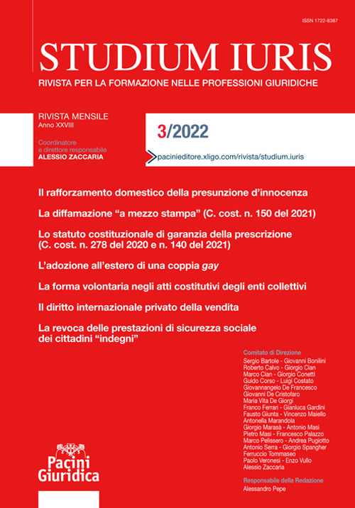 Studium iuris. Rivista per la formazione nelle professioni giuridiche. Vol. 3
