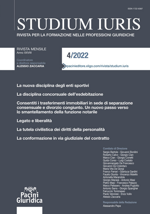 Studium iuris. Rivista per la formazione nelle professioni giuridiche. Vol. 4