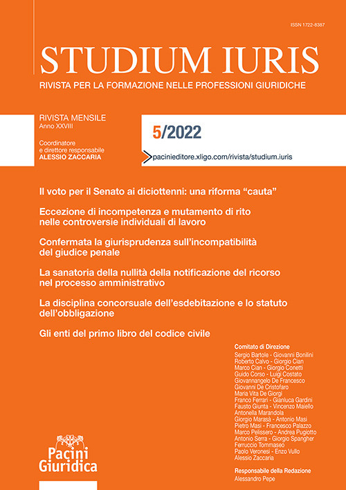 Studium iuris. Rivista per la formazione nelle professioni giuridiche. Vol. 5