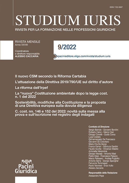 Studium iuris. Rivista per la formazione nelle professioni giuridiche. Vol. 9