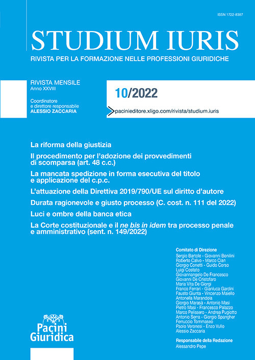 Studium iuris. Rivista per la formazione nelle professioni giuridiche. Vol. 10