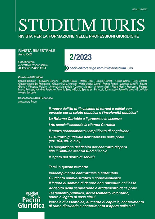 Studium iuris. Rivista per la formazione nelle professioni giuridiche. Vol. 2