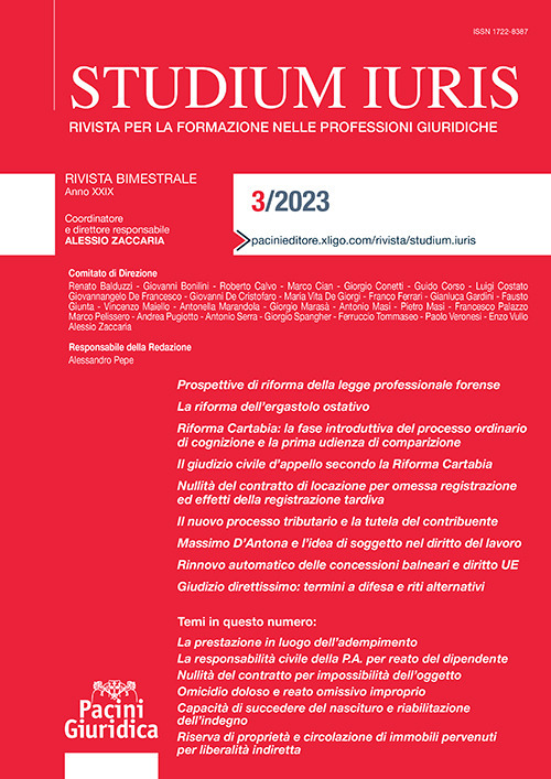 Studium iuris. Rivista per la formazione nelle professioni giuridiche. Vol. 3