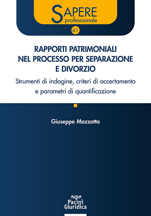 Rapporti patrimoniali nel processo per separazione e divorzio. Strumenti di indagine, criteri di accertamento e parametri di quantificazione