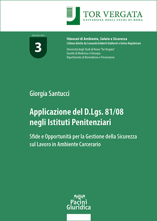 Applicazione del D.Lgs 81/08 negli istituti penitenziari. Sfide e opportunità per la gestione della sicurezza sul lavoro in ambiente carcerario