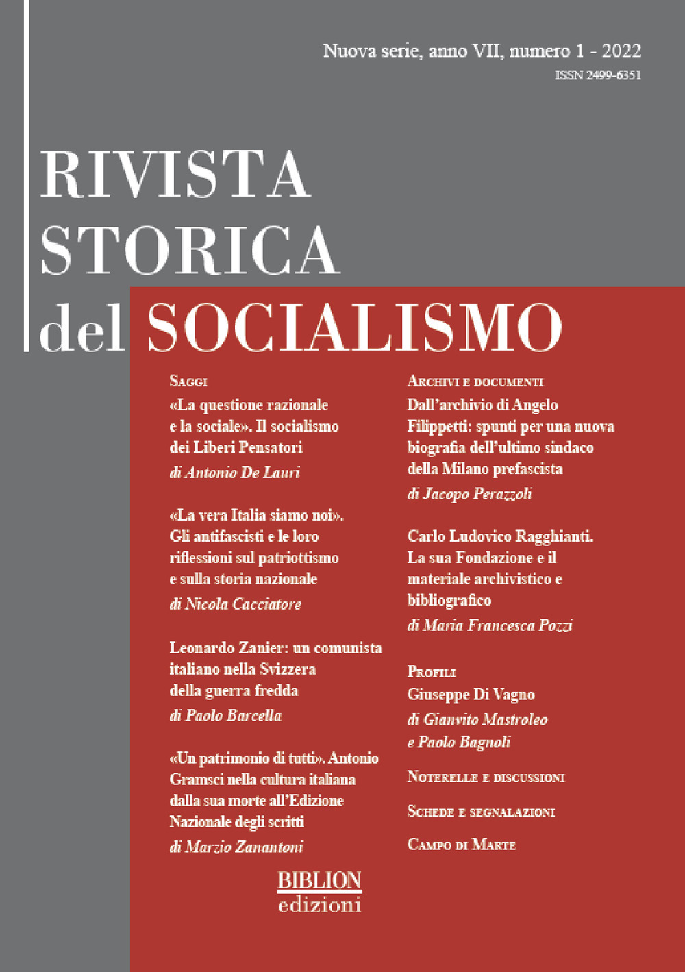 Rivista storica del socialismo. Vol. 1