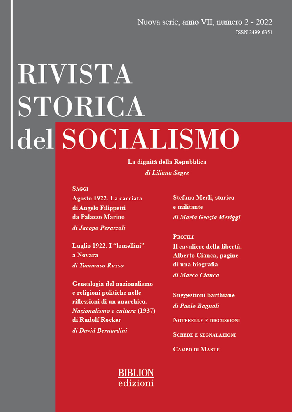 Rivista storica del socialismo. Vol. 2