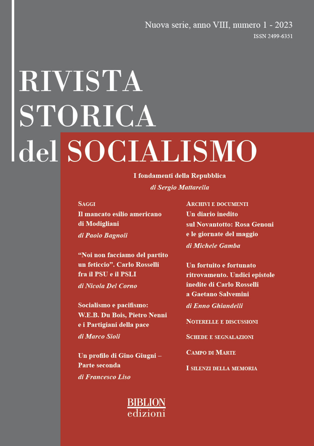 Rivista storica del socialismo. Vol. 1