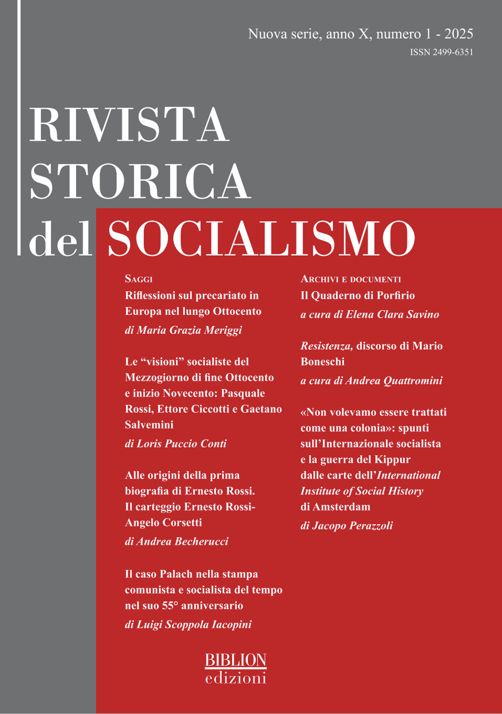 Rivista storica del socialismo. Vol. 1