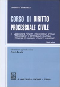 Corso di diritto processuale civile. Ediz. minore. Vol. 3: L'esecuzione forzata, i procedimenti speciali, i procedimenti di separazione e divorzio, i processi del lavoro e locatizio. L'arbitrato