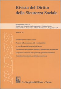RDSS. Rivista del diritto della sicurezza sociale. Vol. 1