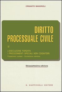 Diritto processuale civile. Vol. 4: L'esecuzione forzata. I procedimenti speciali non cognitori. Procedimenti cautelari. Giurisdizione volontaria