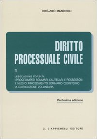 Diritto processuale civile. Vol. 4: L'esecuzione forzata. I procedimenti sommari, cautelari e possessori. Il nuovo procedimento sommario cognitorio. La giurisdizione volontaria